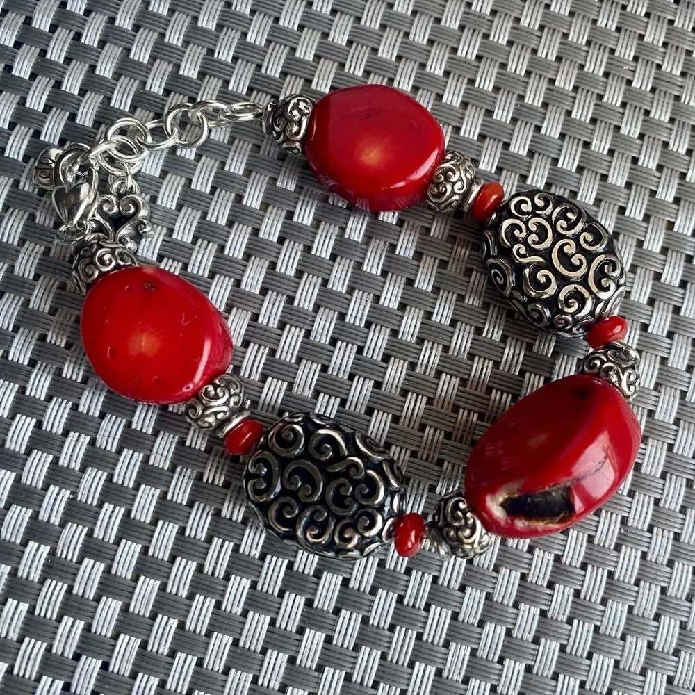 Brighton Full Moon Rising Red Coral Bracelet